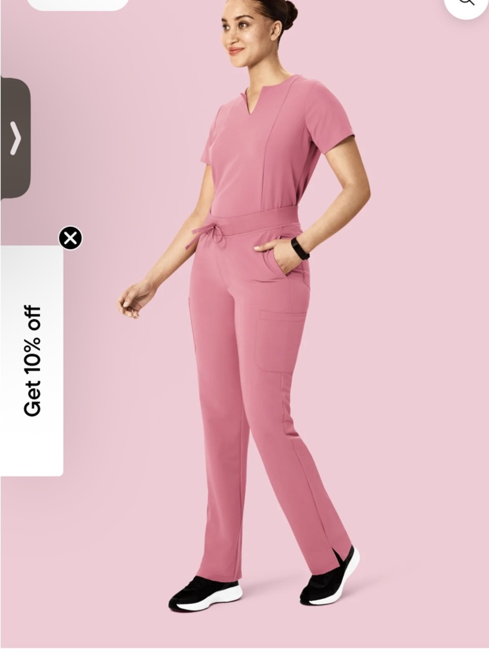 Women's Pink V-Neck Utility Top - Comfortable Medical Scrub